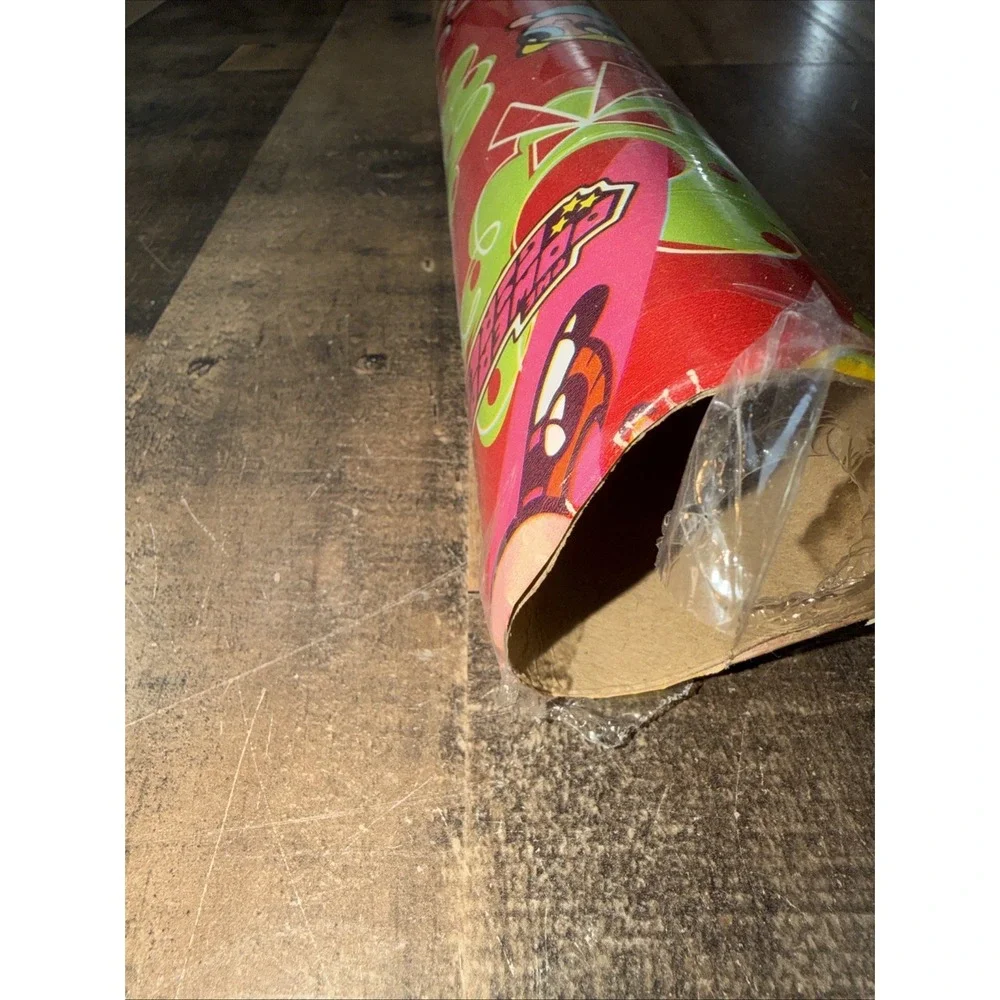 Vtg 2000 POWERPUFF GIRLS Christmas Wrapping Paper Roll 40 Sq Ft Toys R Us Excl